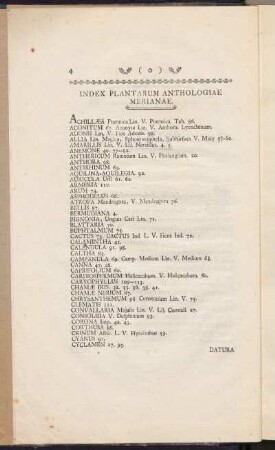 Index Plantarum Anthologiae Merianae