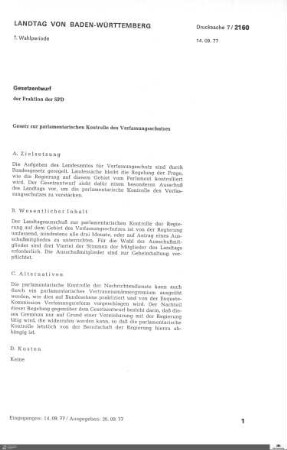 Gesetzentwurf der SPD: Parlamentarische Kontrolle des Verfassungsschutzes