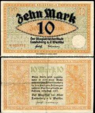 Landsberg a.d. Warthe, Notgeld, 10 Mark