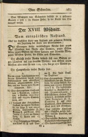 Der XVIII. Abschnitt. Vom europäischen Rußland.
