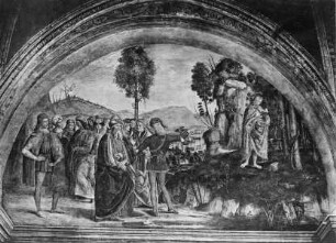 Szenen aus dem Leben des heiligen Bernhardin von Siena — Der heilige Bernhardin von Siena in der Einöde