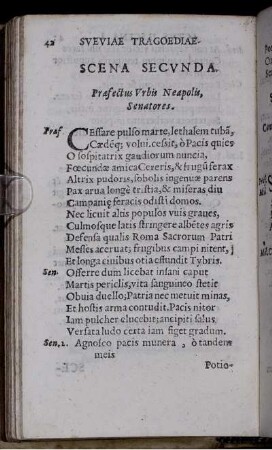 Scena Secunda. Praefectus Urbis Neapolis, Senatores