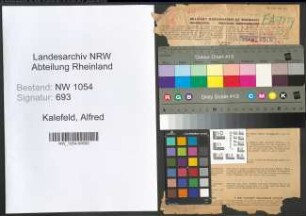 Entnazifizierung Alfred Kalefeld , geb. 30.11.1886 (Reg.Rat)