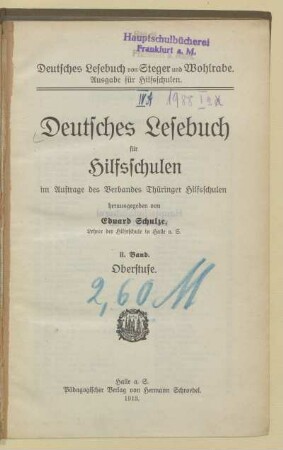 Bd. 2 = Oberstufe, [Schülerbd.]: [Bd. 2 = Oberstufe, [Schülerbd.]]