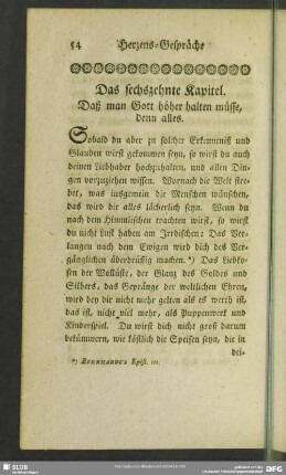 Das sechszehnte Kapitel. Daß man Gott höher halten müsse, denn alles