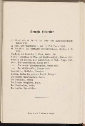Benutzte Litteratur.