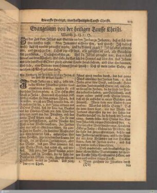 Die erste Predigt von der heiligen Tauffe Christi.