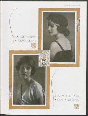 Sra. Marta Aldao de Hileret [y] Srta. Elena Santamarina : Fotografías de Van Riel