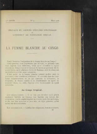 La Femme Blanche Au Congo.