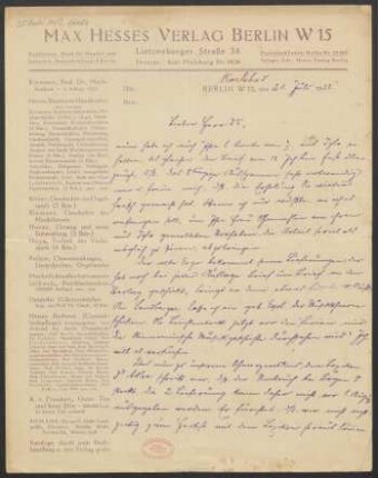 Brief an Alfred Einstein : 21.07.1922