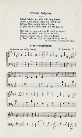 2a Lied: Mädel daheim.
