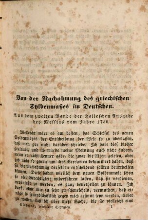 Klopstocks sämmtliche Werke, 11 = Suppl. Bd. 2. Vermischte Schriften
