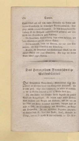 Das Herzogthum Braunschweig-Wolfenbuetttel