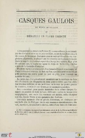 N.S. 13.1866: Casques gaulois du musée de Falaise et médaille en plomb inédite