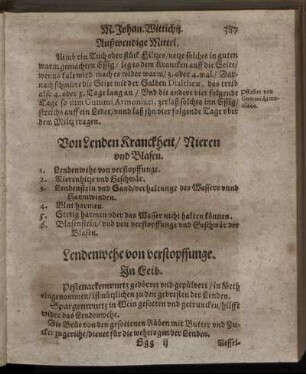Von Lenden Kranckheit, Nieren und Blasen