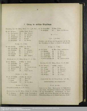 V. Ordnung der mündlichen Osterprüfungen