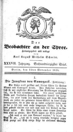 46. Stueck, 12. November 1838