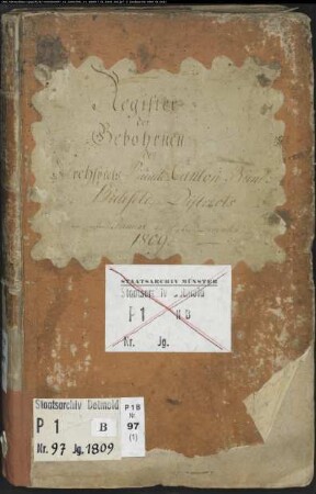 Zivilstandsregister der evangelischen Gemeinde Bünde, Kreis Herford (G 1809) (Gemeinde: Evangelische Gemeinde Bünde)