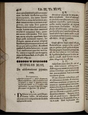 Titulus XLVI. De observatione ieiuniorum