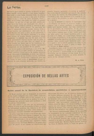 Exposición de bellas artes