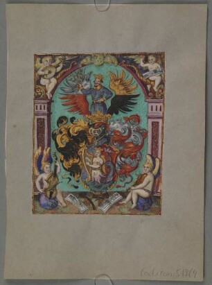 Ganzseitige Wappenminiatur aus einem Stammbuch - BSB Cod.icon. 518(4