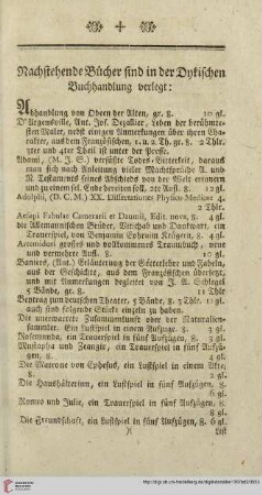 Nachstehende Buecher sind in der Dykischen Buchhandlung verlegt: