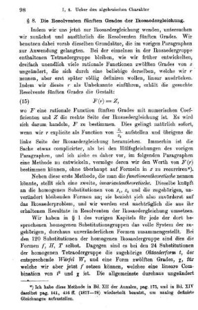 § 8. Die Resolventen fünften Grades der Ikosaedergleichung.