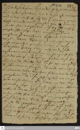 Brief von Heinrich Wilhelm Ludolf an August Hermann Francke.