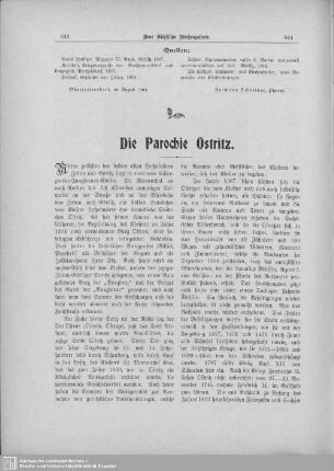 Die Parochie Ostritz