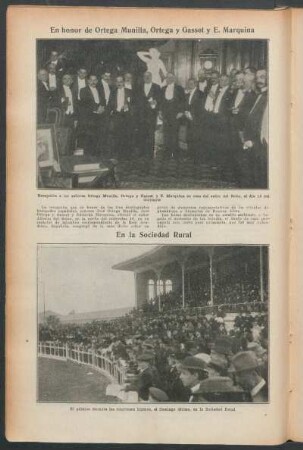 En honor de Ortega Munilla, Ortega y Gasset y E. Marquina