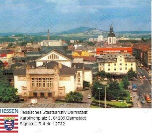 Gießen, Panorama mit Blick zum Gleiberg und Vetzberg