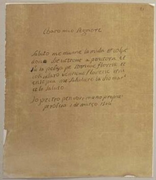 Die Nachschrift eines Briefes von Perugino