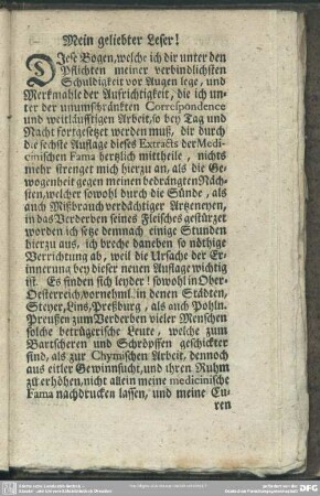 Mein geliebter Leser!
