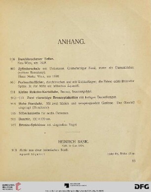 Anhang (Nr. 908-928)