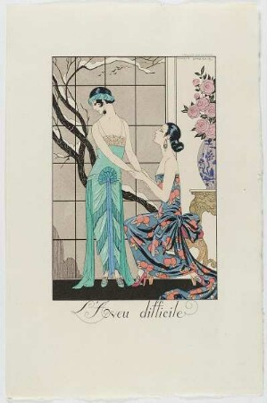 "L'Aveu difficile", aus dem Mode-Almanach "Falbalas et Fanfreluches 1924"