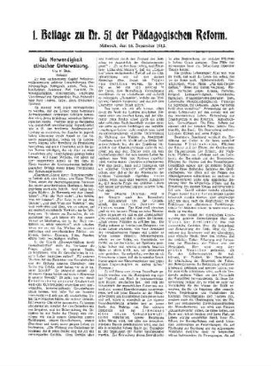 Die Notwendigkeit ethischer Unterweisung : (Schluß) ; 1. Beilage zu Nr. 51 der Pädagogischen Reform