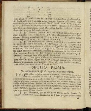 Sectio Prima. De incremento & decremento numerorum.