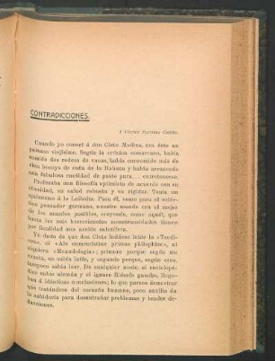 Contradicciones : A Vicente Martínez Cuitiño