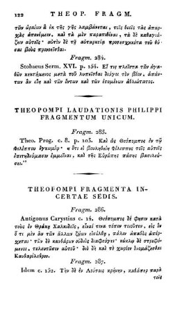 Theopompi Fragmenta Incertae Sedis.