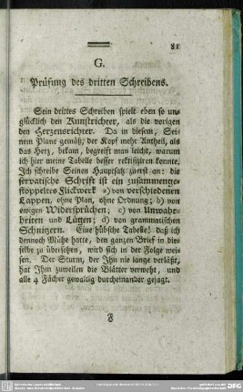 G. Prüfung des dritten Schreibens