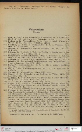 Allgemeine Geschichte und Hilfswissenschaften ( Nr.: 2371-3230)