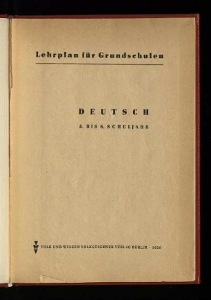 1953: Deutsch : 5. bis 8. Schuljahr
