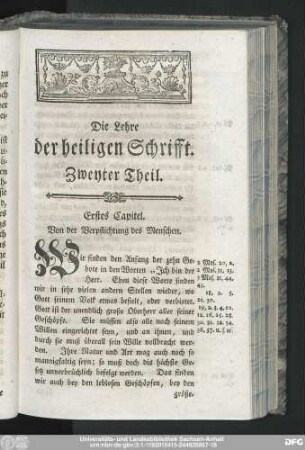 Die Lehre der heiligen Schrifft. Zweyter Theil.