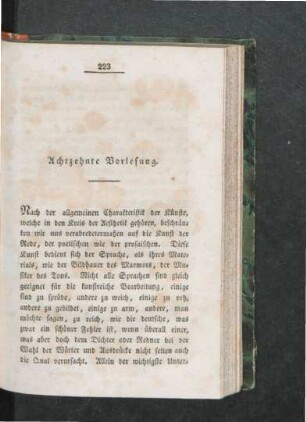 Achtzehnte Vorlesung