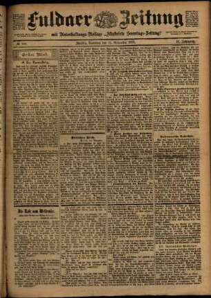 Erste Ausgabe vom Samstag, den 11. November 1899.