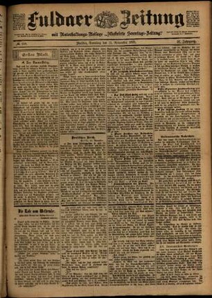 Erste Ausgabe vom Samstag, den 11. November 1899.