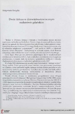 1: Dwór Artusa w dziewiętnastowiecznym malarstwie gdańskim