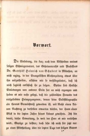 Gotthilf Heinrich von Schubert : Mittheilungen über die letzten Tage desselben