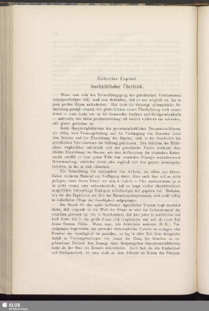 Siebentes Kapitel. Geschichtlicher Überblick