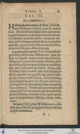 Cap. II. De Additione